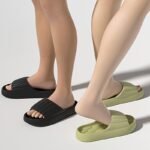 Women'S Eva Slides - Thick Cushioned Non-Slip Flat Sandals With Ribbed Texture, Soft Rebound Comfort For Indoor/Outdoor Use, Beach & Home Relaxation, Beige, Ladies Slippers - Image 8