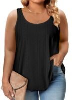 Plus Size Curved Hem Tank Top, Casual Crew Neck Sleeveless Tank Top For Summer, Women'S Plus Size?Clothing - Image 3