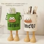 3Pcs Cartoon Personality Pen Holder Set, Simple Vintage Office Storage Pencil Case, Desktop Organizer Bucket, Ideal Gift For Home And Study Stationery Storage - Image 8