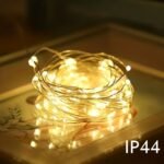 1Pc Led String Lights 1Pc Birthday Party Decorative Led String Lights, Copper Wire Fairy Lights, Adjustable 3-Level Brightness, Button Battery Operated With Non-Rechargeable Button Battery Included, Switch Control, Yellow Light, With No Remote Control