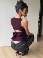 Stylish Summer Fashion Hollow Back Strapless Solid Color Sexy Women'S Tank Top - Image 12