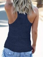 Smile Print Crew Neck Tank Top, Casual Sleeveless Tank Top For Summer, Women'S Clothing - Image 9