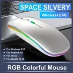 Wireless Portable Office Mute Wireless Mouse For Phone Tablet Laptop Computer Office Entertainment, Rechargeable Wireless 2.4G Dual Mode Mouse, Ergonomic Rgb Ultra Thin Wireless Mouse, Type C Charging Interface, 4 Buttons, Compatible With Multiple Sy - Image 3