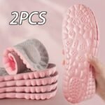 2Pcs Ultra Soft Shoe Insoles - Cushioned Heel & Arch Support, Anti-Fatigue & Anti-Odor - Customizable Cushion Pads For Running, Standing, All Shoes - Pink Color, Trimmable For Fit - Ideal For Women'S Footcare & Athletic Use, Breathable Material, Running Insole, Lightweight Insole, Durable Padding, Orthopedic Support, Active Women - Image 3