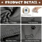 Microfiber Pet Towels For Dogs, 60.96X101.6 Cm, Super Absorbent & Quick Dry, Soft & Durable Bath Towel With Paw Print Design, For Quick Dog Bath Care - Image 8