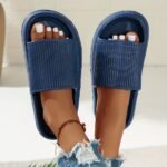 Solid Color Eva Pillow Slides, Soft Sole Anti-Odor & Anti-Slip Bathroom Shoes, Comfy Unisex Home Cloud Slides - Image 15