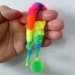 1Pc Interactive Cat Play Toy--Geometric Polyester Twisted Worm With Connecting Ball, Uncharged Pet Play Stick--Colorful Simulated Battery-Free For Caterpillar Set - Image 9