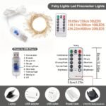 1Pc Usb-Powered Fairy Led String Lights With Remote - 8 Lighting Modes, Timer, Warm White & Multicolor Options - Perfect For Christmas Tree, Bedroom, Ceiling, Garland, Window, Wedding Decorations, Indoor/Outdoor Use - Image 2