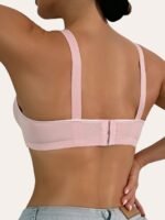 Women'S Wireless Sports Bra - Lift Support, Adjustable Straps, Contrast Trim, Comfortable Casual Attire, Black With White Accents, Non-Removable Pads, Elegant Design For Lifestyles, Sports Lingerie | Contrasting Trim Design | Smooth Texture Fabric - Image 10