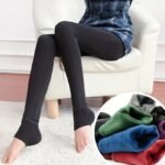 Women'S Elegant Thermal Leg Warmers - Thick Fleece-Lined Winter Pants With Elastic Waistband, Solid Black, Hand Wash/Dry Clean, Versatile For Yoga, Lounge & Outdoor Activities, Yoga Wear | Sleek Design | Comfortable Fit - Image 5