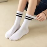 1/6 Pairs Striped Athletic Socks, Simple & Comfy Unisex All-Match Mid Tube Socks, Women'S Stockings & Hosiery - Image 5