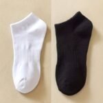 10 Pairs Of Mixed Color Short Socks - Yz - Pure Black And White Comfortable Spring/Summer Matching Set - Image 7