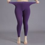 1Pc Elegant High-Waist 100D Soft Stretch Opaque Tights, Plus Size Black Footless Pantyhose For Women - Sleek Nylon/Spandex Blend, Machine Washable, Leggings Plus Size - Image 8
