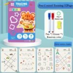 32-Page Reusable Magic Practice Copybook Set | Whole Brain Development Training, Pen Control Training, And Drawing Education Workbook | Learning Writing Skills, Paper Material, Educational Workbook | Colorful Pages | Durable Bindin - Image 3