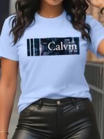 Elegant Print Tee - Women'S Round Neck Short Sleeve T-Shirt, Casual & Sporty, S-Xxl, Multiple Colors Available, Casual Wear | Elegant Print Tee | Comfortable Fit, Ladies T Shirts