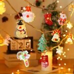 1Pc Festive Christmas Led String Lights, Santa Claus & Snowman Design, Battery-Powered Indoor Holiday Decor, No Batteries Included, Electronic Components, For Home, Party, Bedroom, Tree Decoration - Image 4