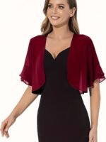 Layered Flare Sleeve Crop Blouse, Versatile Open Front Blouse For Spring & Summer, Women'S Clothing - Image 9