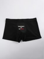 1 Pc Men'S "I Love You, My Girlfriend" Print Boxer Briefs - Ultra Comfortable, High Elasticity, Breathable, Lightweight, Casual Attire, Perfect Valentine'S Gift, Everyday Comfortable Underwear | Playful Print Briefs | Glossy Finish Underwear - Image 4