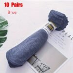 10 Pairs Of Men'S Solid Color Anti Odor & Sweat Absorption Thin Crew Socks, Comfy & Breathable Socks, For Daily & Outdoor Wearing, Spring And Summer - Image 11