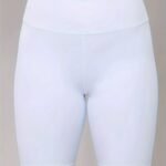 Solid Color High Waist Cropped Leggings, Versatile Skinny Stretchy Cropped Leggings For Summer, Women'S Clothing