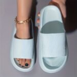 Women'S Thick-Sole Non-Slip Eva Slippers - Slip-On Comfort With Textured Grip, Lightweight Indoor/Outdoor Beach Sandals For Home, Pool & Travel - Black, Indoor Footwear | Versatile Footwear | Durable Footwear - Image 11