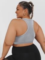 Women'S High-Impact Sports Bra With Zipper Front Closure, Removable Pads & High-Elasticity Fabric - White Yoga Running Gym Bra For Workouts, Machine Washable, Strapless Push Up Bra, Workout Support, Backless Design, Durable Sports Wear - Image 8