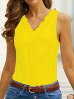 Plus Size Scallop Trim Tank Top, Casual Sleeveless V Neck Tank Top For Summer, Women'S Plus Size?Clothing - Image 10
