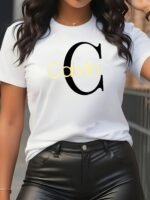 Elegant Print Tee - Women'S Round Neck Short Sleeve T-Shirt, Casual & Sporty, S-Xxl, Multiple Colors Available, Casual Wear | Elegant Print Tee | Comfortable Fit, Ladies T Shirts - Image 7