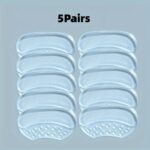 1 Pair/2 Pairs/5 Pairs Gel Heel Cushion Inserts, Transparent Silicone Anti-Slip Shoe Pads For High Heels, Comfortable Half Size Pads For Women'S Footwear - Image 7