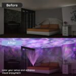 Aurora Wave Led Projector - 2-In-1 Northern Lights & Ocean Wave Night Lamp With Remote, 14 Vibrant Effects, Powered Via Supplied Cable, Ideal For Bedroom, Game Room, Home Theater Decor, Ambiance Lighting & Relaxation - Image 2
