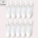 5 Pairs Unisex No-Show Socks - Breathable Sweat-Resistant Anti-Odor Invisible Invisible Socks For Men & Women, Solid Colors (Black, Pink, Grey, Beige, White) - Machine Washable Boat Socks For Casual & Formal Wear - Image 5