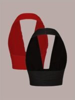 Two-Pack Of Solid Color Sexy Off-Shoulder Short Tops - Image 6