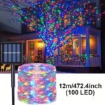 Solar String Lights - 8-Mode Outdoor Solar-Powered Christmas Tree Lights With Built-In Battery, Remote Control & Light Sensor, Durable Plastic, Courtyard, House Party, Wedding, Halloween & Christmas Decorations, Solar Christmas Lights - Image 13