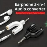 2-In-1 Audio Splitter Cable For Computers & Smartphones - Headphone And Microphone Adapter, No Battery Required