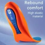 2Pcs Unisex Sports Insoles - Comfortable, Breathable, High Elasticity Full Sole Cushions With Gel Technology For Enhanced Support And Shock Absorption (Orange & Blue), Sports Footwear Accessories | Textured Insoles | Eva Cushioned Insoles, Shoe Insoles - Image 4
