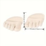 1Pair Anti-Friction Half-Palm Five-Toe Socks For Women, Sweat-Absorbing Sponge Pads, Breathable Half-Size Pads For High Heels - Image 2