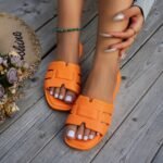 Women'S Black Eva Flat Slides - Open Toe Summer Beach Sandals, Casual Comfortable Slip-On Shoes With Ankle Strap, Large Size For Outdoor Relaxation, Ladies Sandals - Image 5