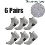 6/12 Pairs Men'S Soft Breathable Athletic Socks - Geometric Pattern, Low-Cut Design For Basketball & Football, Comfortable Polyester Blend, Black & White Options, Sports Socks, Sporty Style, Durable Knit - Image 7