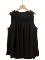 Solid Color Versatile Sleeveless Chest Pleated Casual Vacation Top - Image 5