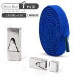 1 Pair Free-Tie Shoelaces Set, 2Pcs Elastic Shoelaces & 2Pcs Shoelaces Buckles For Sneakers Canvas Shoes, Street Style - Image 19