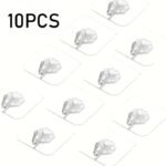 Tenpcs Modern Wall Hooks - Metal Non-Tracking Hook Set For Keys, Hats, Towels - Easy No-Drill Installation, Self-Adhesive For Bathroom, Bedroom, Office, Kitchen Storage - Image 2