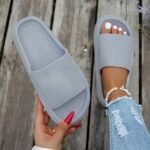 1 Pair Women'S Thick Sole Non-Slip Slide Sandals, Casual Slippers For Beach And Indoor/Outdoor Use, Comfortable All-Season Eva Shoes, Hand Washable Solid Color, Indoor Slippers - Image 7