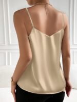 An Elegant Women'S Camisole, A Sexy Solid Color Tank Top With Thin Straps, Women'S Clothing. - Image 5