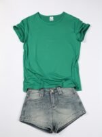 Women'S Casual Solid Color Blank Short Sleeve T-Shirt - Round Neck Regular Fit Machine Washable Spring Summer Essential Versatile Top, Plain T Shirts For Ladies, Casual Attire, Minimalist Style, Smooth Texture - Image 5
