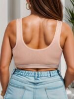 Women'S Plus Elegant Bra, Plus Size Solid Front Closure Full Cover Non Padded Bralette - Image 6