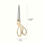 1Pc Golden Fabric Scissors Stainless Steel Sharp Tailor Scissors Clothing Scissors Professional Heavy Duty Dressmaking Shears Sewing Tailor - Image 2
