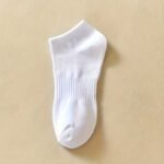 10 Pairs Of Mixed Color Short Socks - Yz - Pure Black And White Comfortable Spring/Summer Matching Set - Image 3