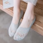 5 Pairs Non Drop Heel Short Socks, Lace Boat Socks, Women'S Summer Thin Shallow Mouth Silicone Non-Slip Invisible Socks - Image 8