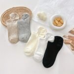 5 Pairs Solid Invisible Socks, Simple Non-Slip Low Cut Boat Socks, Women'S Stockings & Hosiery - Image 5