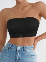 1Pc Women'S Seamless Strapless Bra - Invisible, Push-Up, Side Gathering, High Support With Front Closure, Solid Color, Medium Support, Wireless, No Padding, Comfortable And Supportive, Bra For Wome - Image 3